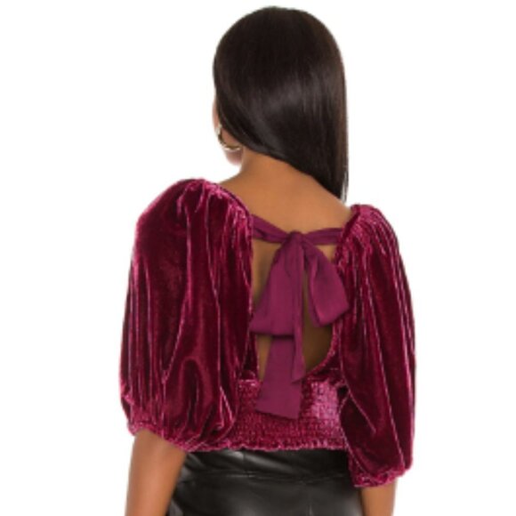 FREE PEOPLE | Marie  Velvet Open Back Cropped Top NWT - Picture 3 of 12
